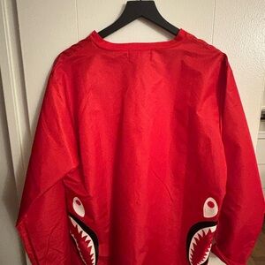 Bape Red Side Zip Shark Hoodie